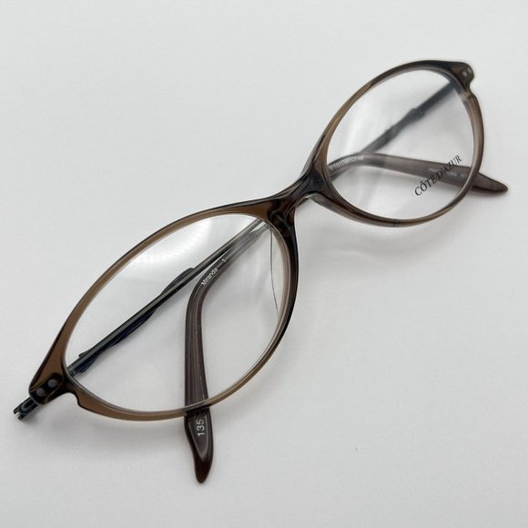 Cote D’Azur Miranda Oval Horn Full Eyeglass Frames Metal Plastic Brown 51-16-135 - Picture 12 of 12